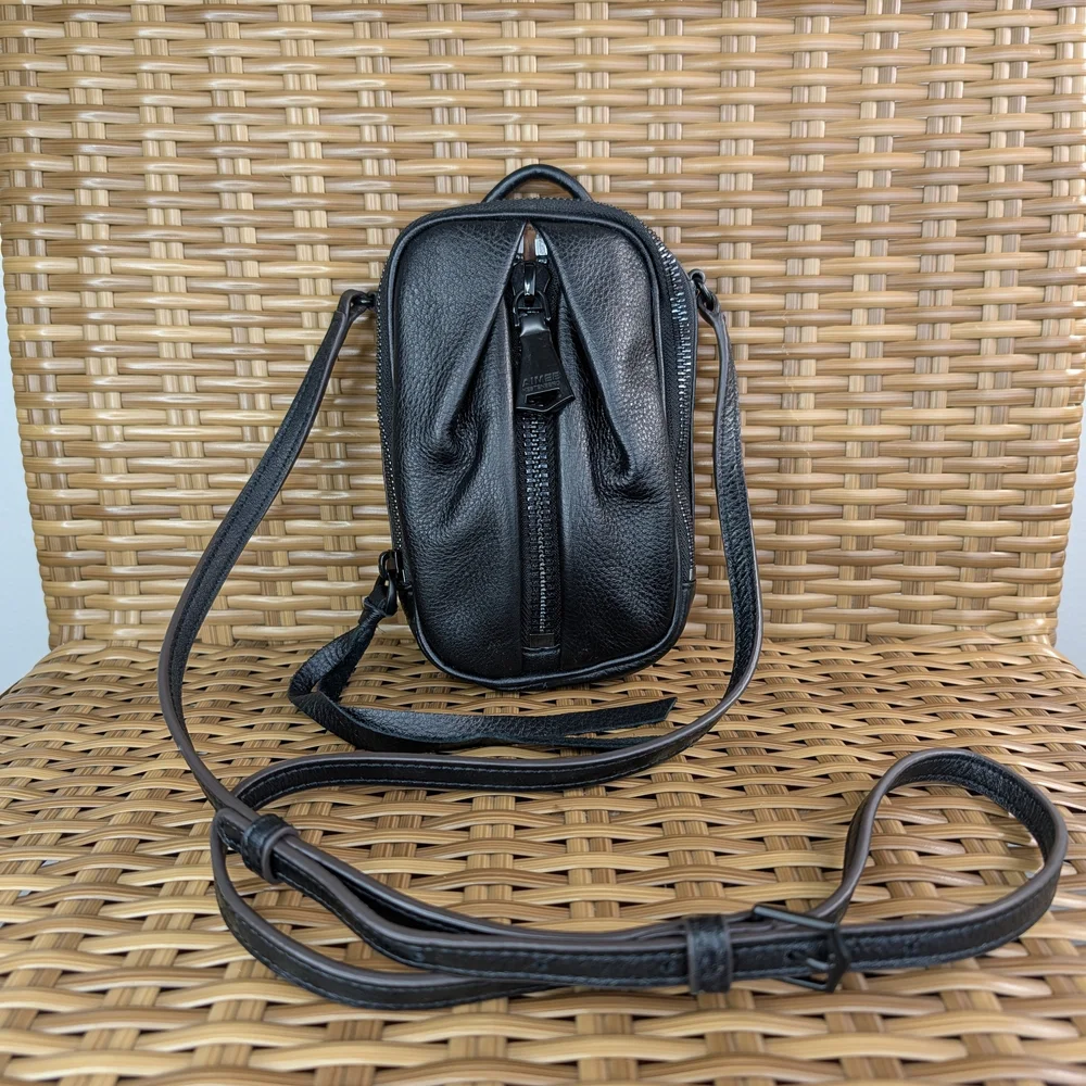 Aimee Kestenberg Soft Black Leather Bag Crossbody Phone Wallet Small